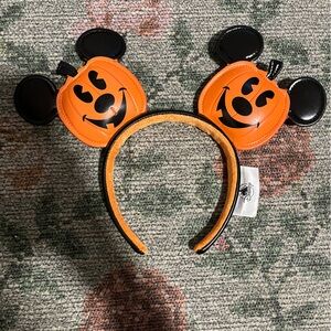 Disney- Parks Mickey Mouse ears Halloween pumpkin jack lantern headband 🎃🖤